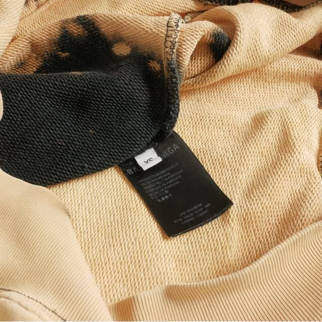 Balenciaga BB Logo Bleached Pullover Hoodie Long Sleeve XS Black — view 5