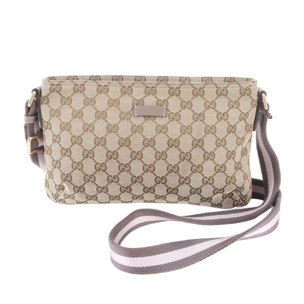 Gucci GG Canvas Leather Shoulder Bag Crossbody Hand Tote