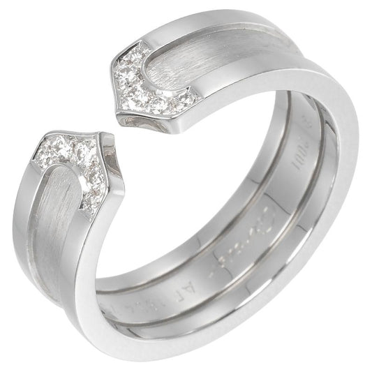 Cartier 2C 18kwhite Gold And Diamonds #16 Ladies 8.5g Ring