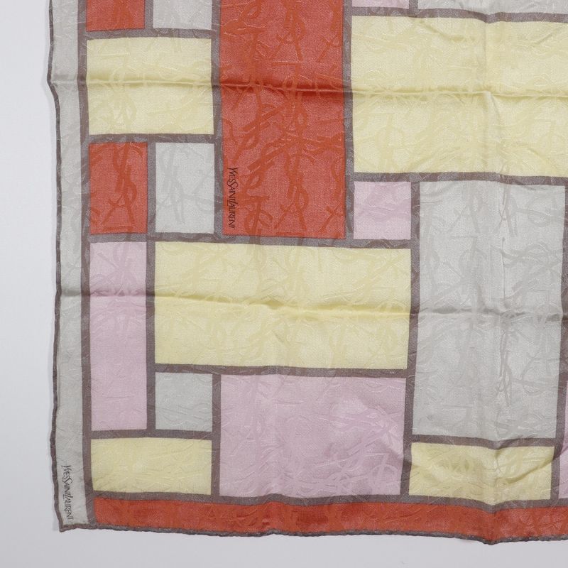 YVES Saint Laurent Yves Saint Laurent Logo Silk Multicolor Women's Scarf