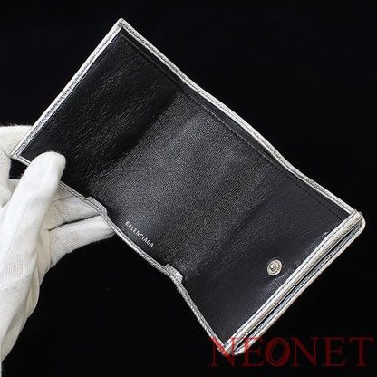 Balenciaga Leather Everyday Design Trifold Mini Wallet D7952