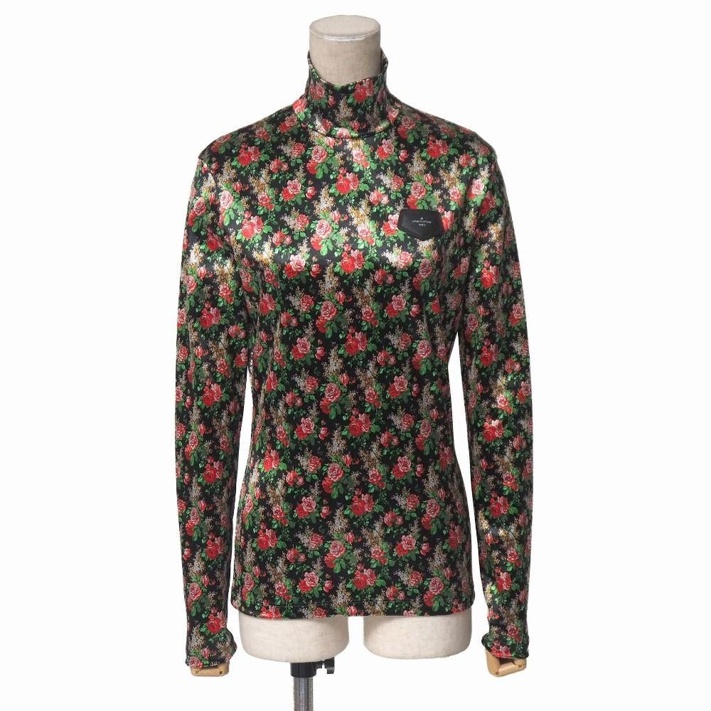 Louis Vuitton Blouse M Long Sleeve Pullover High Neck Stretch Logo Patch Sweater