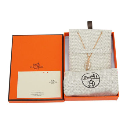 Hermes Necklace Mini Maillon PM Marron Glace Rghardware Chaine D'ancre
