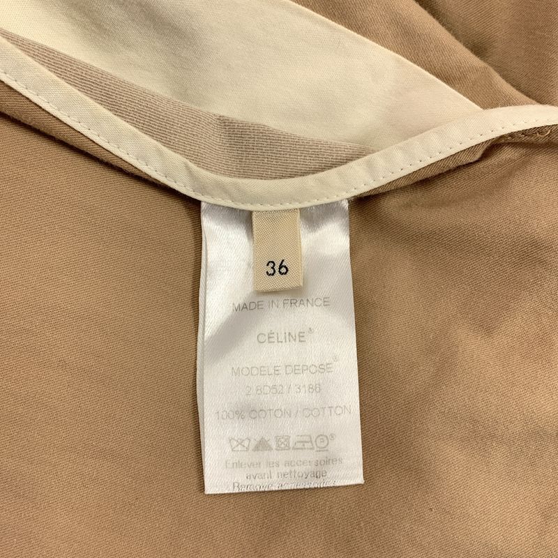 Celine - Phoebe Period Logo Button Belted Double Coat - 36 - Beige - Women's