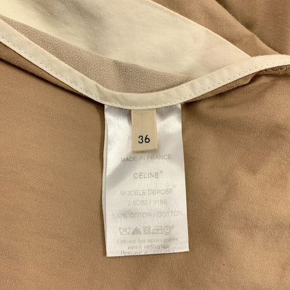 Celine - Phoebe Period Logo Button Belted Double Coat - 36 - Beige - Women's