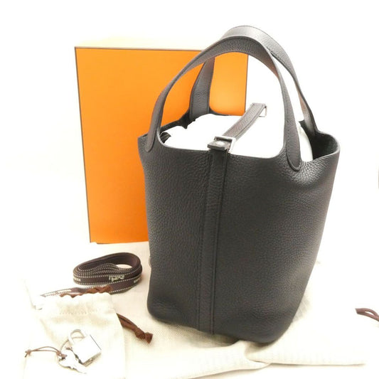Hermes Picotin Lock PM Taurillon Clemence Handbag Silver Purse