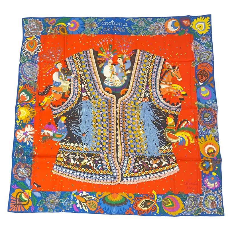 Hermes Spring-summer 2023 Carre 90 Scarf Silk Costume DE FETE Multicolor