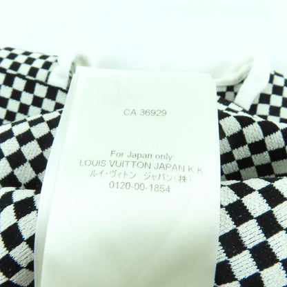 Louis Vuitton Rubber Logo Patch Short Sleeve Micro Check Mini Dress Black — view 11