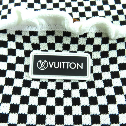 Louis Vuitton Rubber Logo Patch Short Sleeve Micro Check Mini Dress Black — view 6