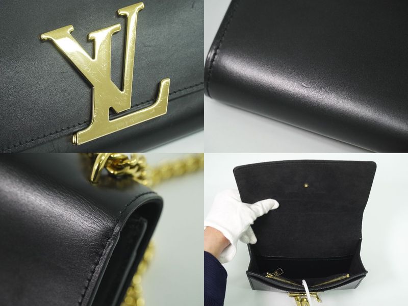 Authentic Louis Vuitton LV Pochette Louise MM Calf Leather Shoulder Bag
