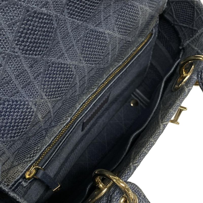 Dior/christian Dior Handbag Lady Dior Medium Bag Blue Gray