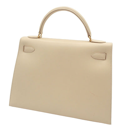 Hermes Kelly 32 Ivory Gold Box Calf Sellier 2-Way Shoulder Bag — view 2