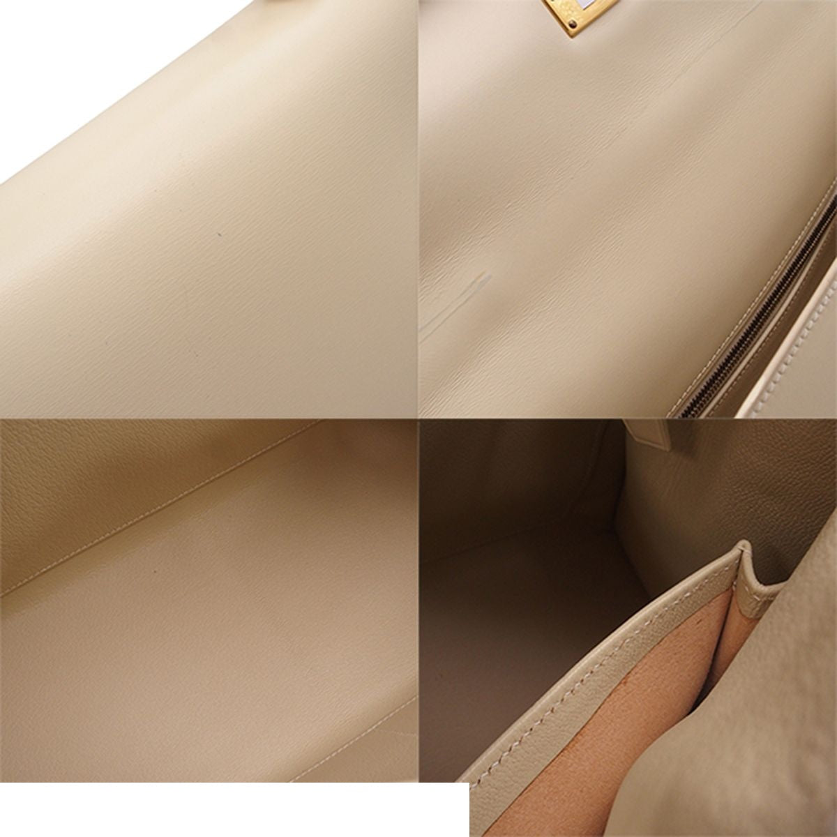 Hermes Kelly 32 Ivory Gold Box Calf Sellier 2-Way Shoulder Bag — view 8