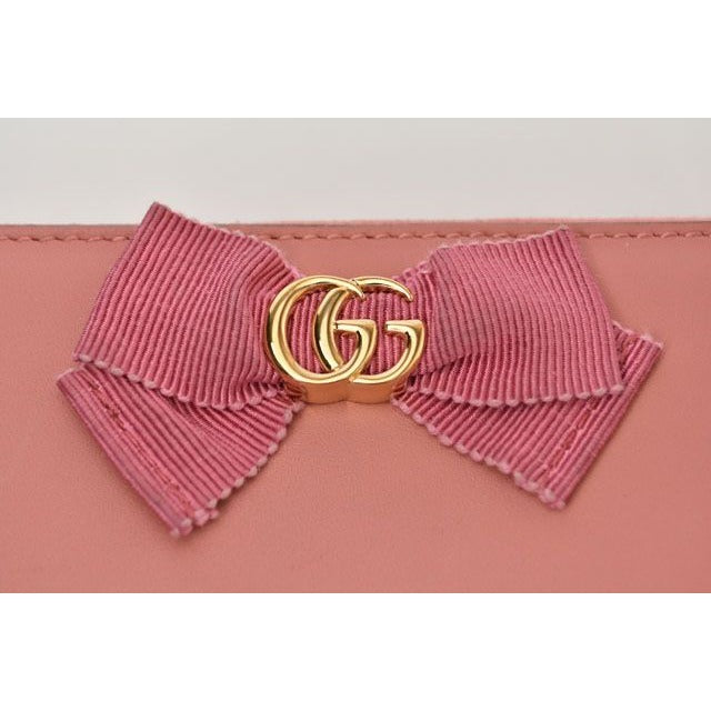 Gucci Long Wallet Round Zipper GG Marmont Ribbon Pink — view 8