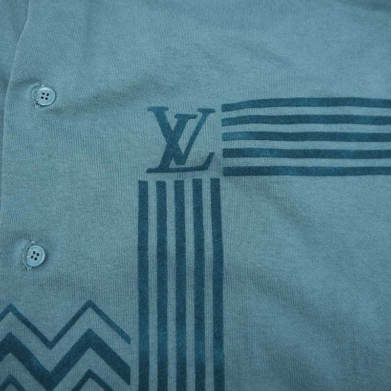 Louis Vuitton Karakoram Flock Print Jersey Shirt Short Sleeve Polo Shirt