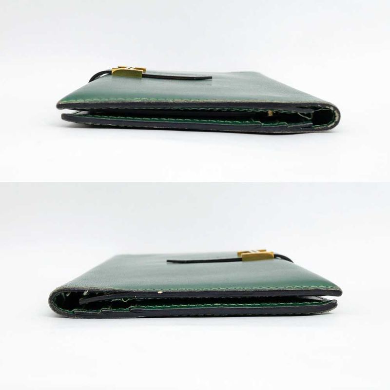 Hermes Bearn Classic Box Cuff Green Gold Hardware F Engraved Leather
