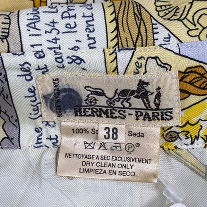 Hermes Shirt Long Sleeves Silk Mont Sainct Michel Mont Saint Michel Multicolor