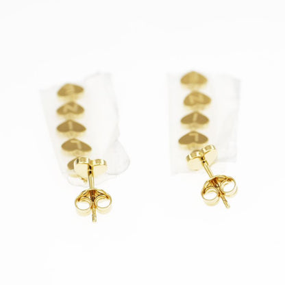 Celine Earrings Heart Logo Gold Color Pair Accessories Small Items
