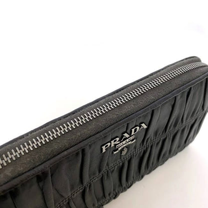 Prada Round Zipper Long Wallet Black 1 M0506
