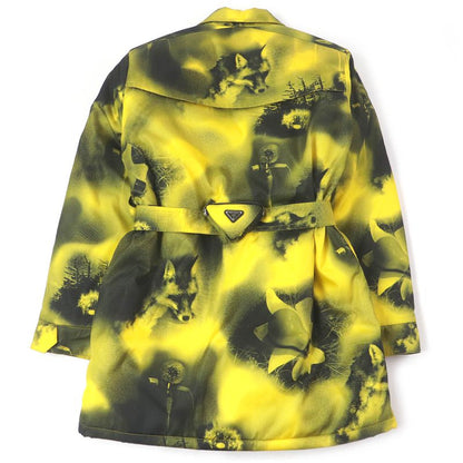 Prada 2022 Sgc091 Re-nylon Triangle Logo Cotton Graphic Padded Coat Yellow XS