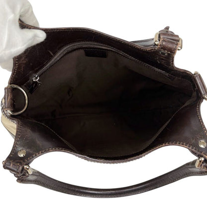 Gucci 114875 Sherry Line Interlocking G Handbag Brown Beige GG