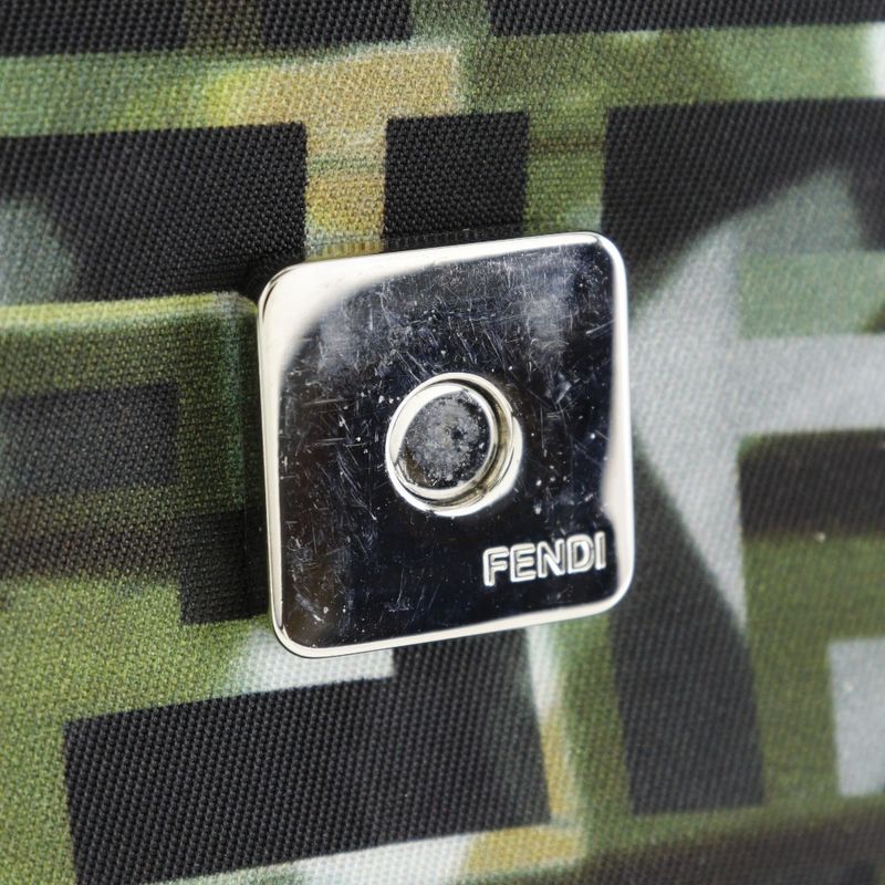 Fendi Mamma Bucket 3WAY Body Clutch Zucca Camouflage Pattern 7va472 Nylon Black