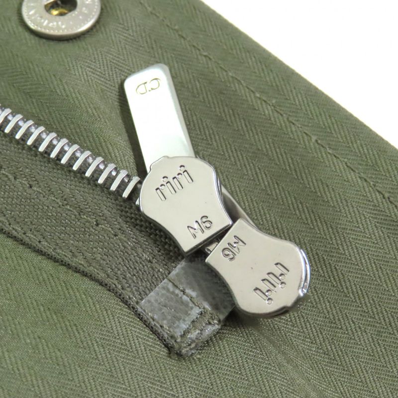 Christian DIOR 857m82a3726 100% Cotton Bee Embroidery Hooded Zip Up Military