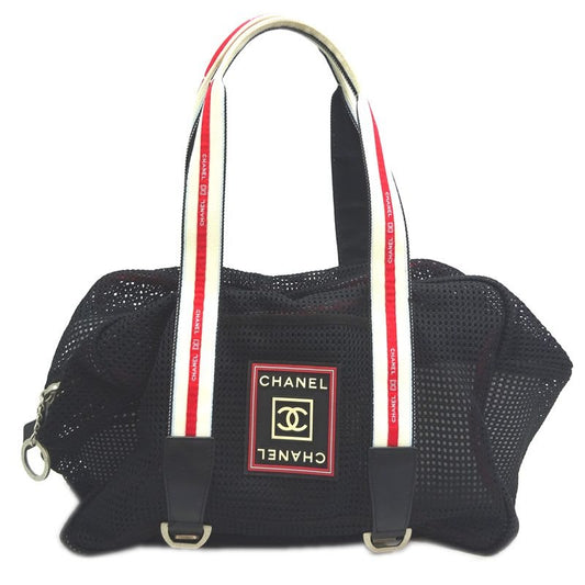 Chanel Shoulder Mesh Sports Line Tote Black Bag