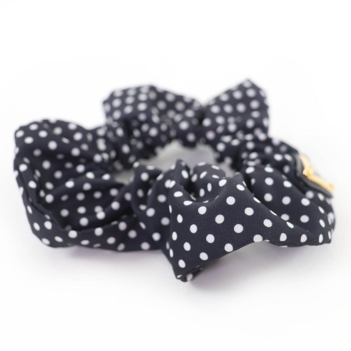 Prada Triangle Logo Plate Tessuto Dot Pattern Scrunchie Hair — view 5