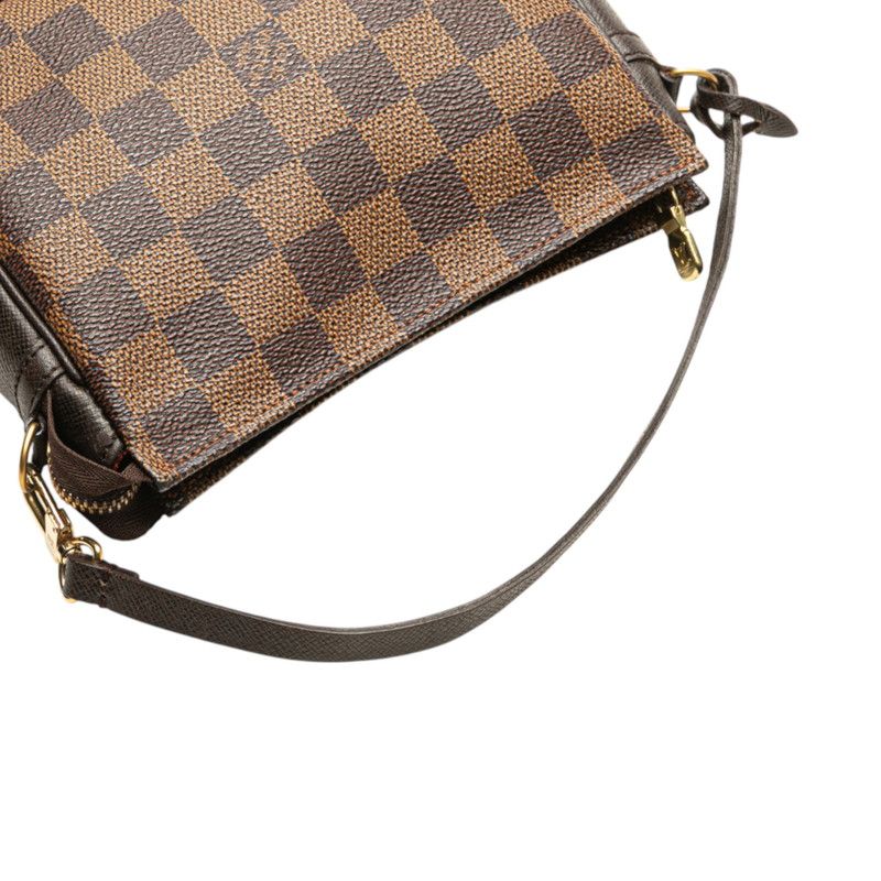 Louis Vuitton Damier Trousse Makeup Mini Shoulder Bag Pouch N51982 Brown PVC