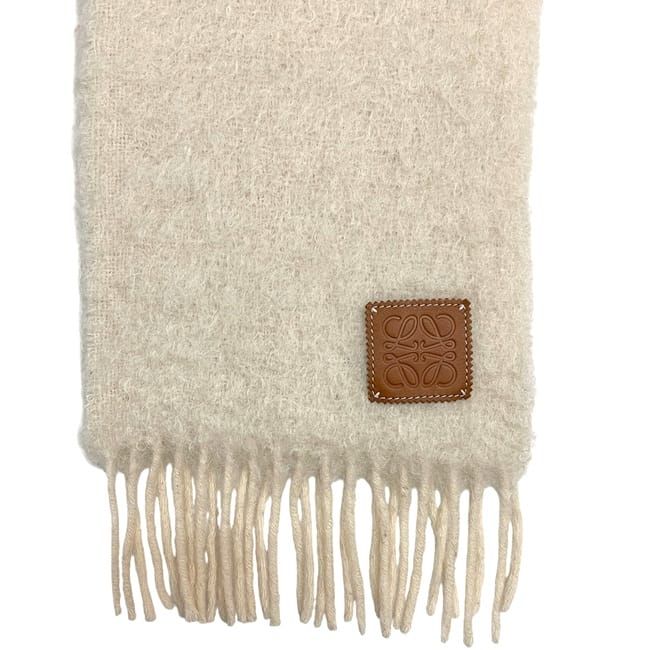 Loewe Scarf Natural Beige Anagram Excellent Condition Cleaned