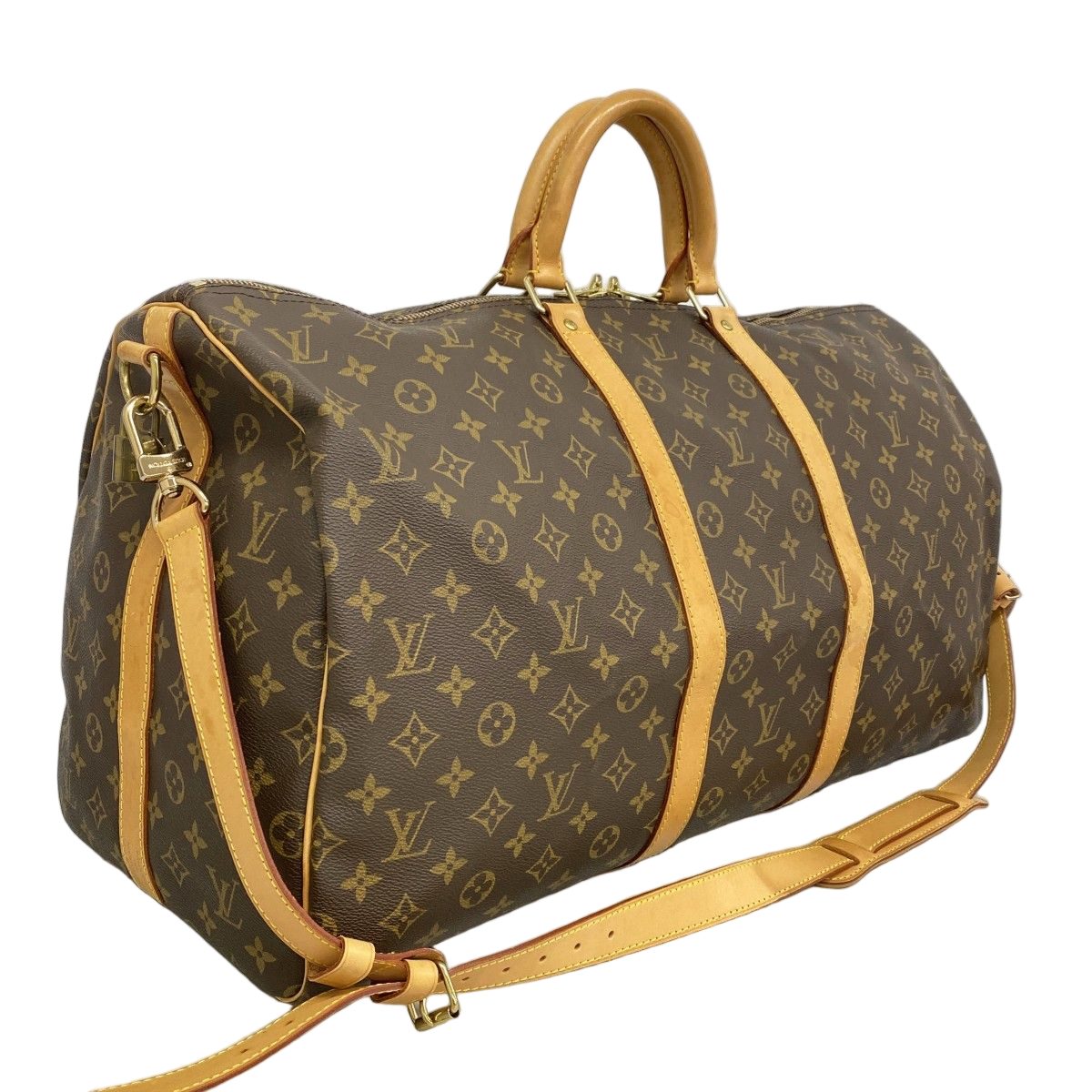 Louis Vuitton Boston Bag Monogram Keepall Bandouliere 55 Brown — view 2