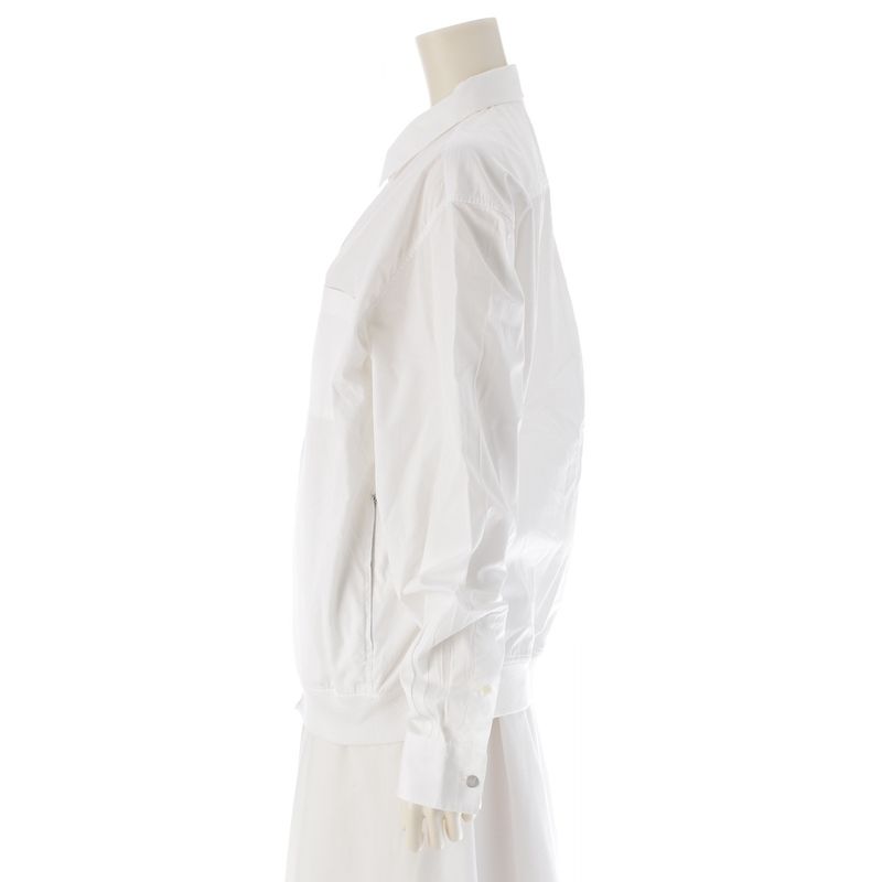 Hermes Cotton Double Zip Serie Button Long Sleeve Shirt Jacket White 41/16