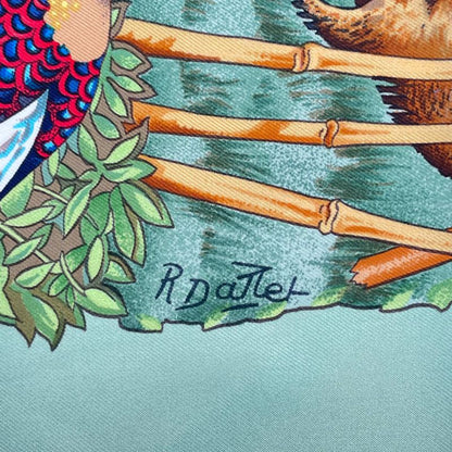 Hermes Carre 90 Sichuan Silk Scarf Green