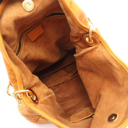 Dior Shoulder Bag Cannage Orange Leather — view 3