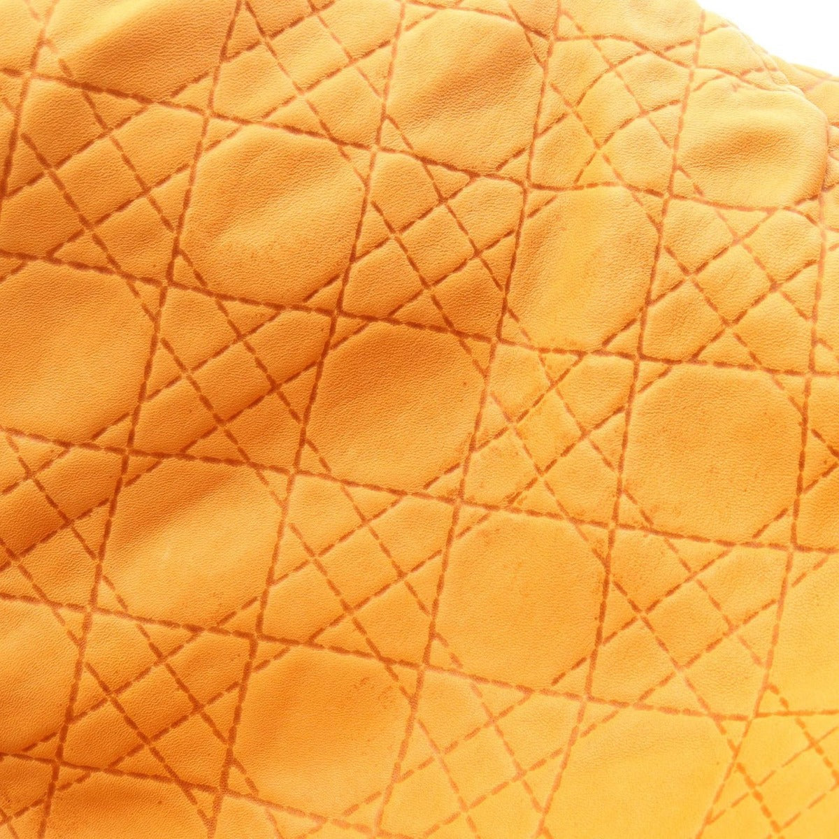 Dior Shoulder Bag Cannage Orange Leather — view 7