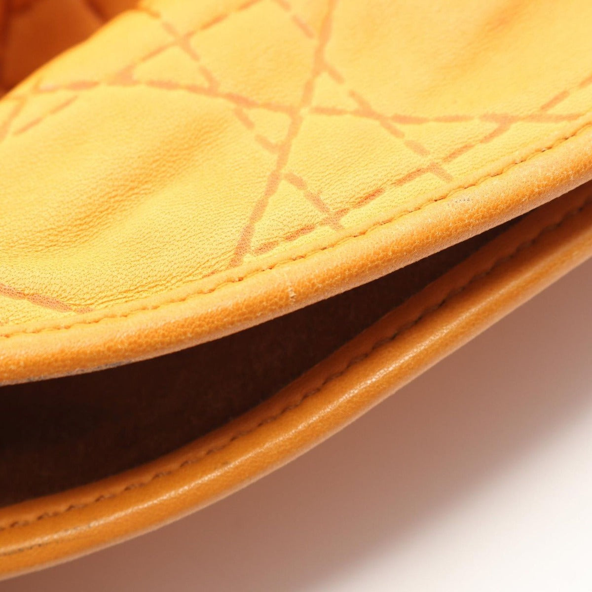 Dior Shoulder Bag Cannage Orange Leather — view 10