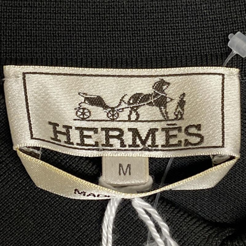 Hermes Short Sleeve Polo Shirt Size M Men's - 567830ha22me Dark Gray And Black