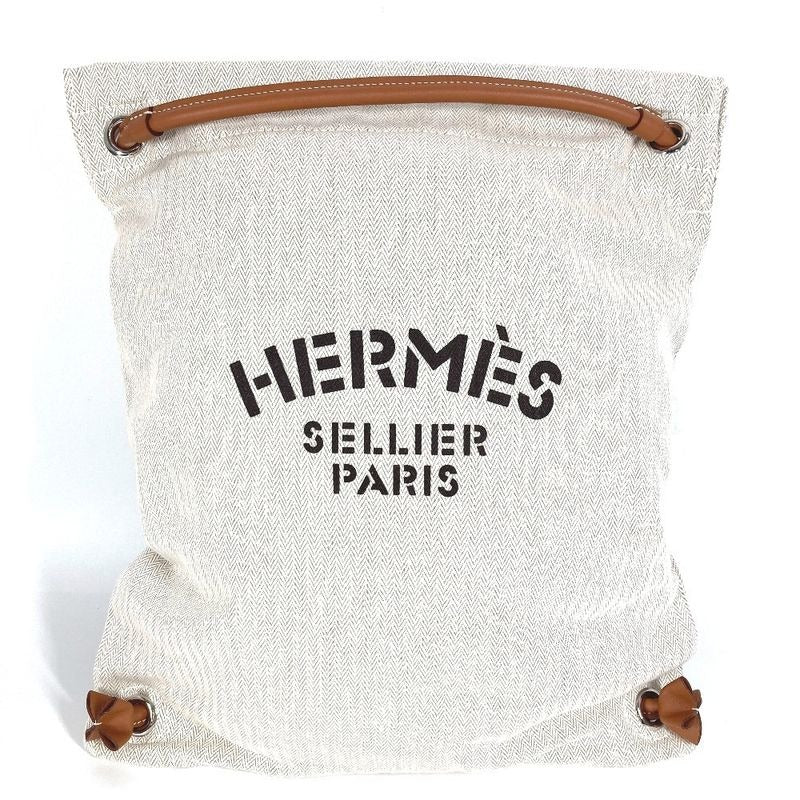 Hermes Backpack Aline MM Toile Chevron Beige