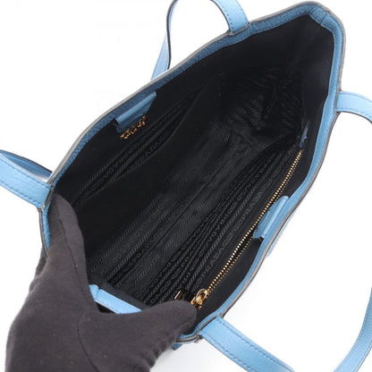 Prada Tote Vitello Phenix Light Blue Leather — view 3