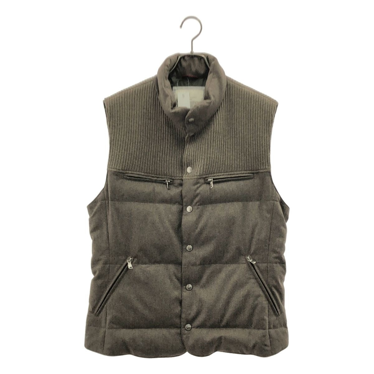Brunello Cucinelli Wool Cashmere Down Vest M Brown