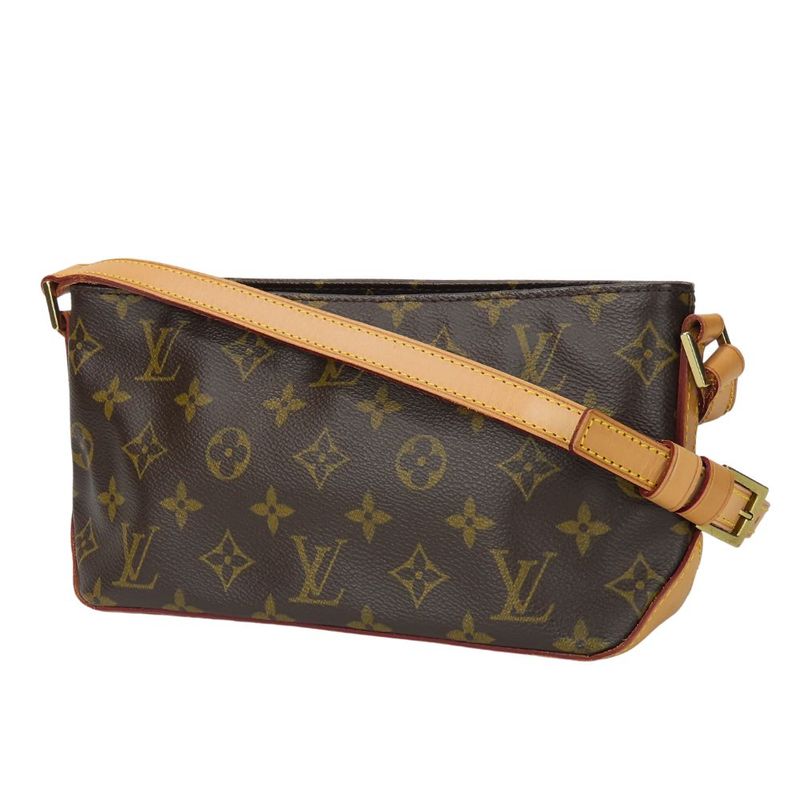 Louis Vuitton Shoulder Bag Trotter M51240 Monogram Brown Gold Hardware Pochette
