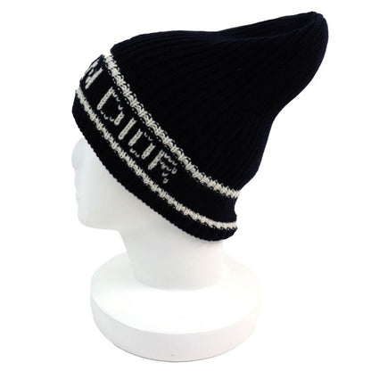Christian DIOR 31noe714ixgh Wool Cashmere Star Logo Knit Hat Knit Cap Navy