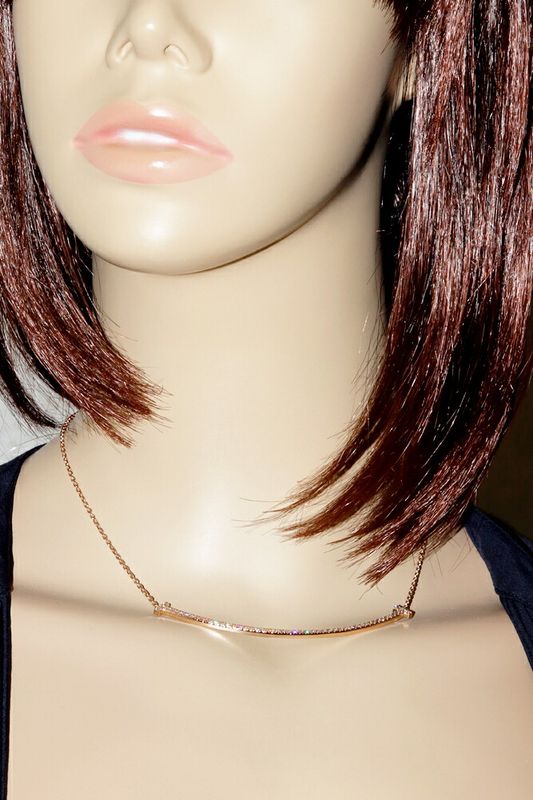 Tiffany & Co Pendant Necklace 18K Pink Gold Diamond 090ct T-smile Pendant