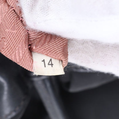 Prada Tessuto Nylon Ribbon Design Leather Tote Bag Shoulder Hand Black Women