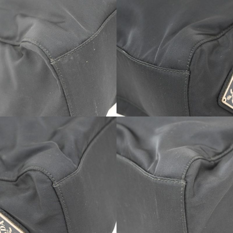 Prada Hand Bag Tote Bag Logo Nylon Black 67ka853