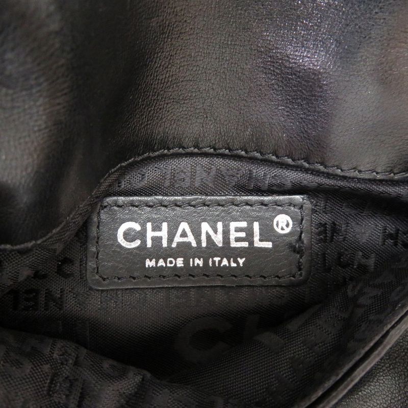 Chanel Jacket Bag Lambskin Black Matelasse 8 Series Coco Mark Body Bag 0031