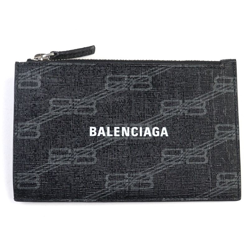 Balenciaga 640535 CASH Leather Bbmonogram Logo Print Fragment Case Card Holder