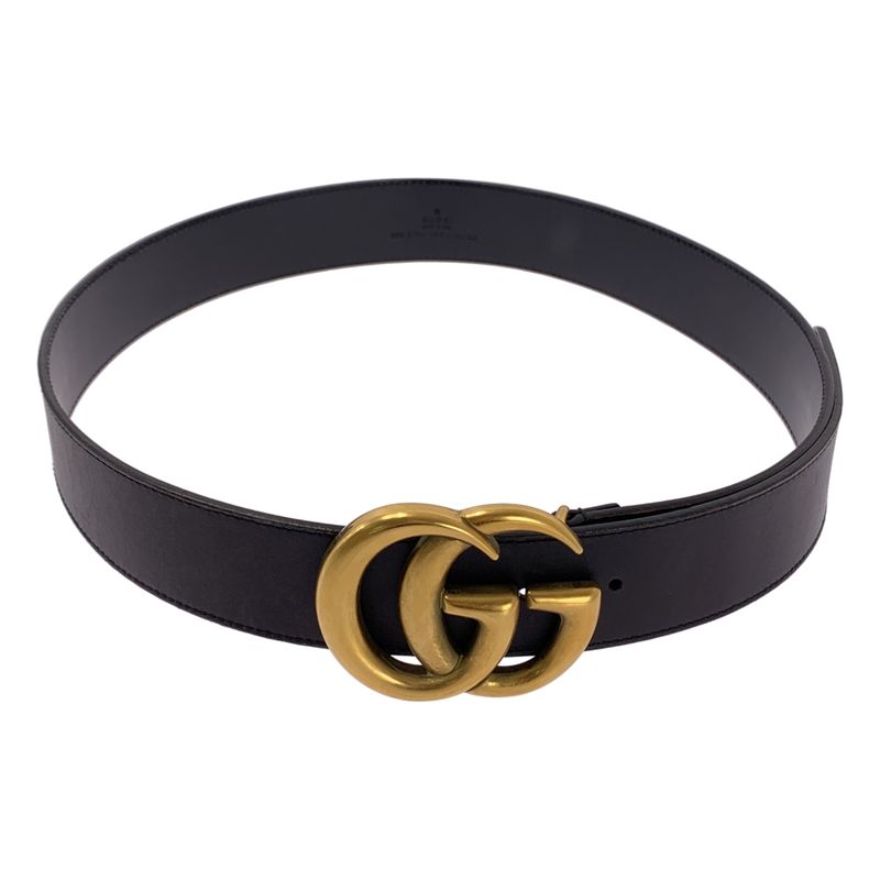 Gucci | GG Marmont Double G Buckle Belt | 80 32 | Gold Dark Brown | Men's