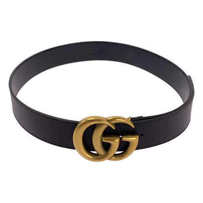 Gucci | GG Marmont Double G Buckle Belt | 80 32 | Gold Dark Brown | Men's